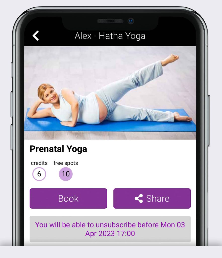 yoga booking app